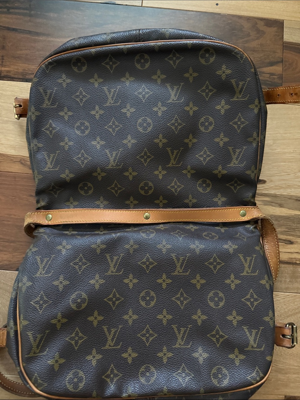 Louis Vuitton Brown Monogram Crossbody Satchel with Tan Strap - Picture 12 of 16